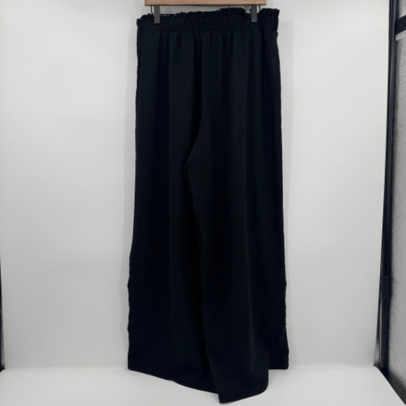 Shein Pants Women 2XL Curve Black Sheer Wide Leg Elastic Pull On High Rise - Picture 5 of 11